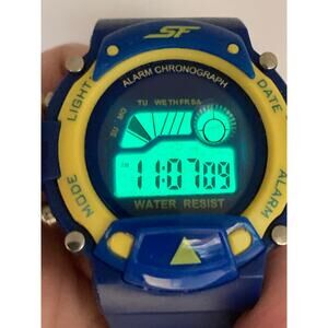 Rare Sonata SF Chennai Super King Digital Multifunction Watch 44mm Fresh Battery